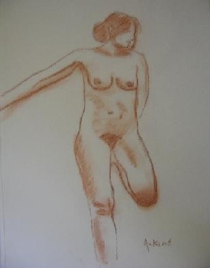 Peinture intitulée "nu d'après model 1" par Anska, Œuvre d'art originale, Huile