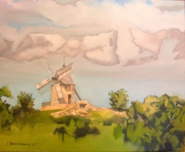 Peinture intitulée "moulin de villeneuv…" par Anska, Œuvre d'art originale, Huile