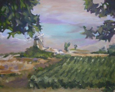 Peinture intitulée "moulin" par Anska, Œuvre d'art originale, Huile