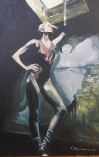 Peinture intitulée "danseuse" par Anska, Œuvre d'art originale, Huile