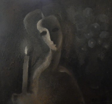 Картина под названием "Свеча" - Владимир Юрпалов, Подлинное произведение искусства, Масло