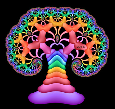 「Rainbow Tree Of Life」というタイトルのデジタルアーツ Antarctica246によって, オリジナルのアートワーク, 2Dデジタルワーク