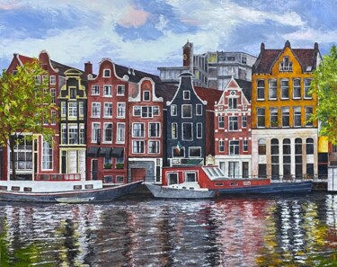 Pittura intitolato "Amsterdam" da Antareses, Opera d'arte originale, Olio