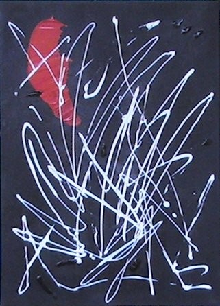 Peinture intitulée "Lune rouge" par Antheus, Œuvre d'art originale