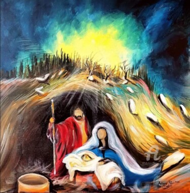 Malerei mit dem Titel "Christmas" von Anthony Abdel Karim, Original-Kunstwerk, Acryl
