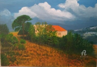 Pittura intitolato "Vue sur Broumana" da Anthony Abdel Karim, Opera d'arte originale, Acrilico