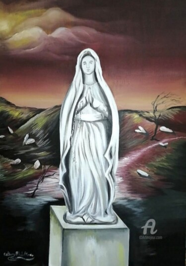 Painting titled "La Sainte Vierge" by Anthony Abdel Karim, Original Artwork, Acrylic
