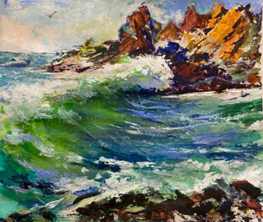 Pintura titulada "Crashing wave" por Anthony Barrow, Obra de arte original, Acrílico