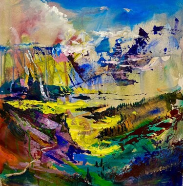 Schilderij getiteld "Mountain Vista" door Anthony Barrow, Origineel Kunstwerk, Acryl