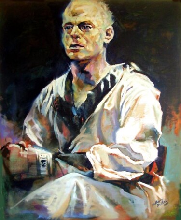 Painting titled "Ringside" by Anthony Barrow, Original Artwork, Oil