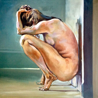 Painting titled "Despair" by Anthony Barrow, Original Artwork, Oil