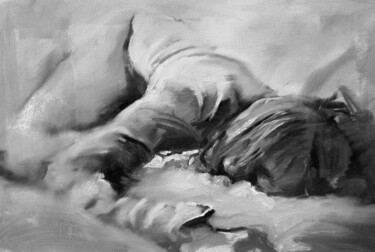 Painting titled "Sleeping" by Anthony Barrow, Original Artwork, Oil