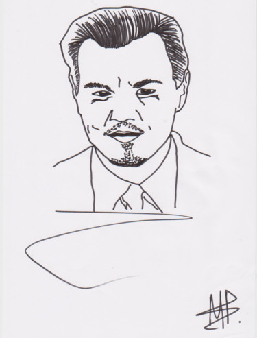 Drawing titled "Le Leonardo DiCaprio" by Anthony Brugier, Original Artwork, Marker