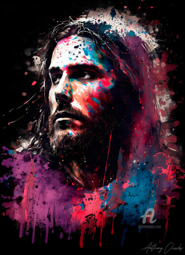 Arte digitale intitolato "Jesus Christ - The…" da Anthony Charles, Opera d'arte originale, Pittura digitale