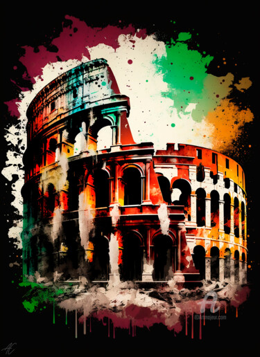 Artes digitais intitulada "The Colosseum" por Anthony Charles, Obras de arte originais, Pintura digital