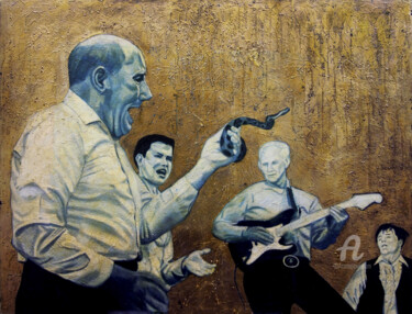 Malerei mit dem Titel "Ray, Jeff, Dewey an…" von Anthony Feyer, Original-Kunstwerk, Öl