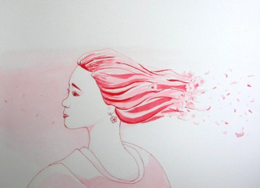 Peinture intitulée "Sakura" par Anthony Franzmann, Œuvre d'art originale, Encre