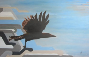 Peinture intitulée "corbeau" par Anthony Franzmann, Œuvre d'art originale, Acrylique