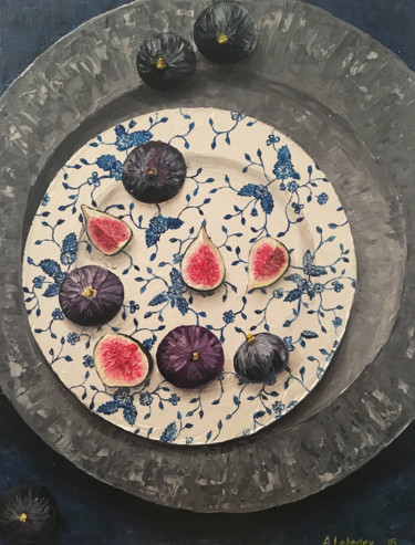 Peinture intitulée ""Figs"" par Anthony Lebedev, Œuvre d'art originale, Huile