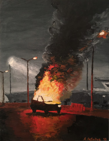 Malerei mit dem Titel "After the match" von Anthony Lebedev, Original-Kunstwerk, Öl