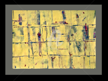 Картина под названием "Yellow cobblestones" - Anthony Oliver, Подлинное произведение искусства, Гуашь