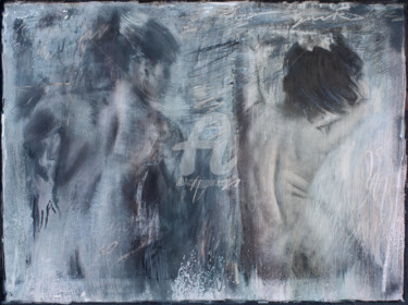 Drawing titled "Double Back" by Anthony Oliver, Original Artwork, Charcoal