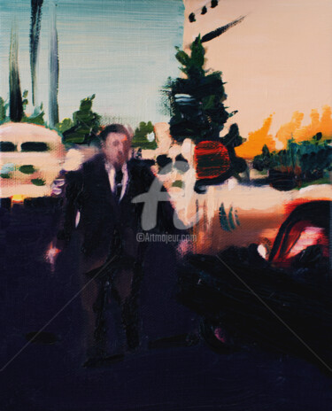 Malarstwo zatytułowany „Man in a suit” autorstwa Anthony Oliver, Oryginalna praca, Olej