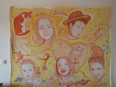 Peinture intitulée "La Familia" par Poemu, Œuvre d'art originale