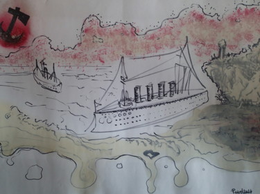 Peinture intitulée "Marine moderne" par Poemu, Œuvre d'art originale