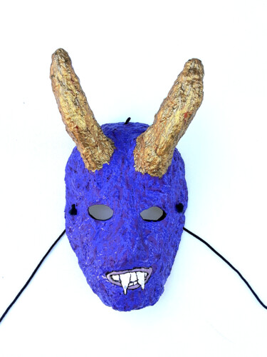 Sculpture intitulée "Purple Devil with G…" par Anthony Saldivar, Œuvre d'art originale, Acrylique