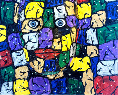 "Colorful 3D Face Ar…" başlıklı Heykel Anthony Saldivar tarafından, Orijinal sanat, Akrilik