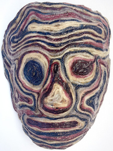 Sculpture titled "Mask Made from Yarn…" by Anthony Saldivar, Original Artwork, String Art