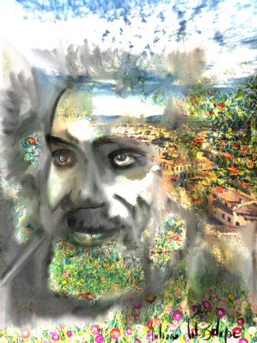 Arts numériques intitulée "moustaklimt" par Antioco Dit Belapi, Œuvre d'art originale, Peinture numérique