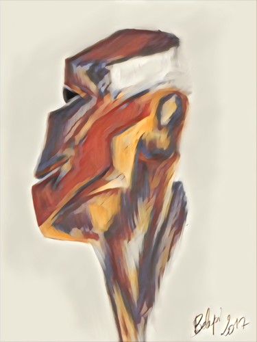 Arts numériques intitulée "visage.jpg" par Antioco Dit Belapi, Œuvre d'art originale, Peinture numérique