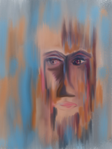 Digital Arts titled "visage.jpeg" by Antioco Dit Belapi, Original Artwork, Digital Painting