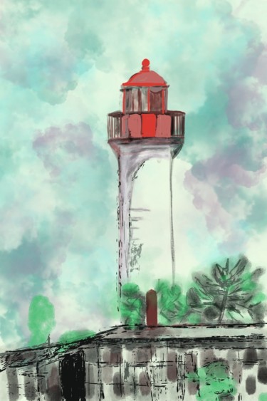 "Un phare à Saint Ma…" başlıklı Dijital Sanat Antioco Dit Belapi tarafından, Orijinal sanat, Dijital Resim