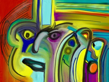 Digitale Kunst mit dem Titel "visage" von Antioco Dit Belapi, Original-Kunstwerk, Digitale Malerei