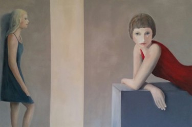 Malerei mit dem Titel "Kontrast" von Antje Horn, Original-Kunstwerk, Öl