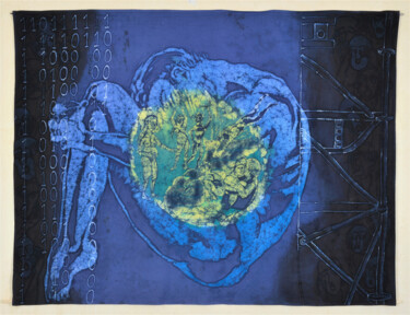 Malerei mit dem Titel "Batik: hope no hope" von Antje Witzel (AKbatikart), Original-Kunstwerk, Wachs