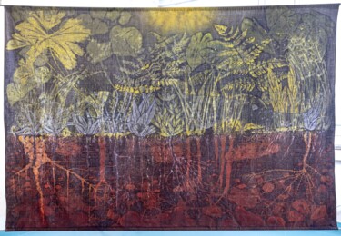 Painting titled "Batik: Die Liegende…" by Antje Witzel (AKbatikart), Original Artwork, Wax