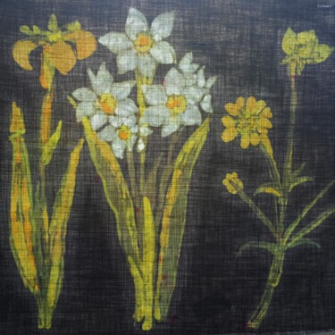 Peinture intitulée "Batik: Springflower…" par Antje Witzel (AKbatikart), Œuvre d'art originale, Cire