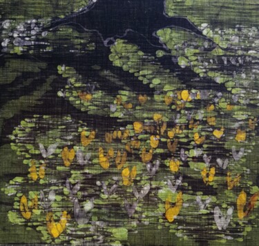 Pintura intitulada "Batik: Springflower…" por Antje Witzel (AKbatikart), Obras de arte originais, Cera