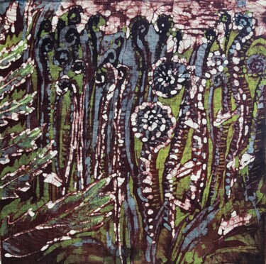 Pintura titulada "Batik: Plants" por Antje Witzel (AKbatikart), Obra de arte original, Cera