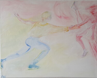 Schilderij getiteld "Eistanz  Ice dance" door Antje Witzel (AKbatikart), Origineel Kunstwerk, Olie