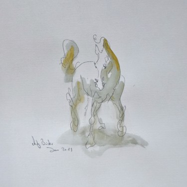 Dessin intitulée "Pferd" par Antje Clara Bücker, Œuvre d'art originale, Graphite