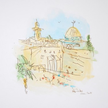 제목이 "Jerusalem"인 그림 Antje Clara Bücker로, 원작, 흑연