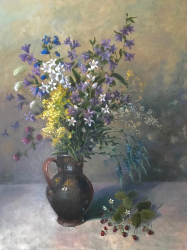 Картина под названием "Bouquet with bells." - Yuriy Piskunov, Подлинное произведение искусства, Масло