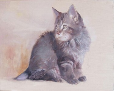 Pittura intitolato "''Studio di gatto,…" da Lorenzo  Antognetti Artista, Opera d'arte originale