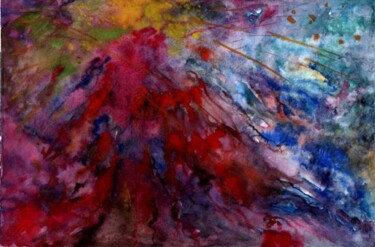 Pittura intitolato "''Vulcano attivo''…" da Lorenzo  Antognetti Artista, Opera d'arte originale