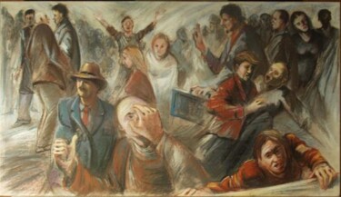 Painting titled "'' La concitazione'…" by Lorenzo  Antognetti Artista, Original Artwork